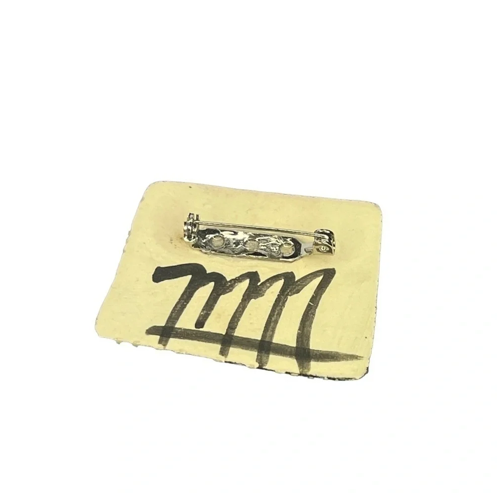 Handmade Glazed Ceramic Pin